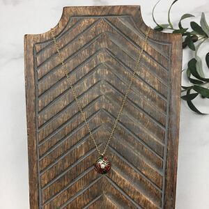 Avon Red Green Resin Rhinestone Necklace